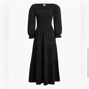 J Crew Smocked Dress, 3/4 sleeves and Midi Length, Size M
